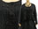 Lagenlook Leinen Jacke mit gestickten Linien, in schwarz 48/50-52