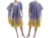 Handmade Boho Blumen Kleid mit Schal, lila gelb 44-48