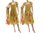 Handmade Boho Blumen Kleid mit Schal, grüngelb 42-46