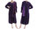 Lagenlook Ballon Kleid gekochte Wolle lila schwarz 46-50