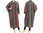 Langer Lagenlook Mantel gekochte Wolle, grau rot 48-54