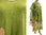 Handmade Lagenlook Kleid mit Schal, grün apricot 44-48