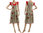 Zauberhaftes Leinen Kleid mit Mohnblumen in natur rot 34-38