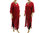 Langes Lagenlook Kleid Kaftan gecrinkeltes Leinen in rot 46-50