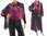 Kuschel Strick Schal Cape Überwurf, Wolle in pink grau-taupe 36-50
