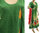 Handmade Lagenlook Kleid mit Schal, grün rot orange 40-44