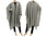 Lagenlook Poncho-Schal Cape lang, Wolle hellgrau 38-56