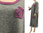 Lagenlook warmes Winterkleid gekochte gefilzte Merinowolle in grau mit lila 44-50