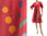 Frühjahr Sommer Leinen Kleid mit Seitentaschen, himbeer-rot 38-40