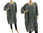 Lässige Tunika / Kleid mit Taschen, Leinen-Baumwolle in grau 42-50