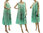 Ärmelloses Leinen Sommer Kleid mit Druckmotiv in mint 46-50