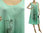 Ärmelloses Leinen Sommer Kleid mit Druckmotiv in mint 46-50