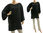Lagenlook Leinen Tunika Shirt mit Tasche, schwarz 38-44
