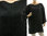Lagenlook Leinen Tunika Shirt mit Tasche, schwarz 38-44