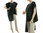 Asymmetrische Boho Leinen Tunika Shirt mit Tasche, schwarz 38-42