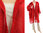Boho Leinen Jacke Mantel mit Kapuze und Taschen, in rot 38-50