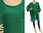 Lagenlook Sommer Tunika Strandkleid mit Pailletten, Leinen in grün 38-48