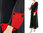Schickes Maxi Leinenkleid A-Form, schwarz rot 44-46
