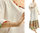 Weites Maxi Leinen Cotton Kleid mit Rüsche in weiß 44-50