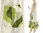 Leinen Baumwolle A-Form Kleid mit Rüsche weiß grün 44-46