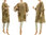Lagenlook Tunika Kleid mit Taschen, Leinenspitze in natur 42-50