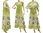 Handmade Blumen Kleid mit Überwurf, hellgrün natur 38-44