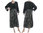 Lagenlook Ballon Kleid gekochte Wolle schwarz grau 40-42