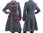 Glockiger Mantel gekochte Wolle blau-grau 36-40