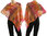 Leinen Strick Poncho Überwurf in orange pink braun 36-50