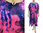Edles Abend Kleid Kaftan handmade Unikat Seide in pink kobalt 36-50