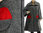 Lagenlook Mantel, schöne A-Form, grau mit rot 38-44