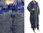 Kuscheliger Lagenlook Mantel gekochte Wolle grau blau 44-48