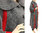 Langer Lagenlook Mantel gekochte Wolle, grau rot 48-54