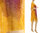 Leinen Strick Kleid Tunika handgefärbt, gelb lila 36-48