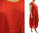 Großes Lagenlook Ballon Kleid Leinen in rot-orange 48-52