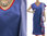 Partykleid Coctailkleid Leinen Kleid mit Volant in blau hellblau 40-44