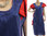 Partykleid Coctailkleid Leinen Kleid mit Volants in blau rot 40-42/44