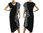 Partykleid Coctailkleid Leinen Kleid mit Volant schwarz grau 36-38/40