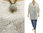 Weite Tunika / Shirt mit Taschen und Blumen, Leinen-Baumwolle in weiß 46-54