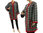 Legere lange Jacke gekochte Wolle, schwarz weiß rot 48-52