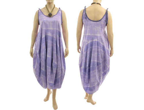 Tolles Ballon Kleid mit Trägern, Baumwolle in hell lila 46-48