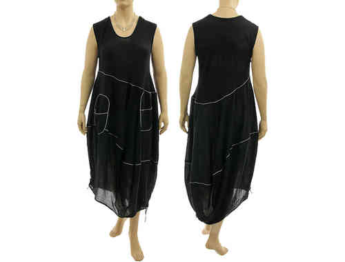 Tolles Ballon Kleid mit großen Taschen Baumwolle in schwarz 44-48