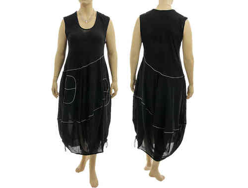 Tolles Ballon Kleid mit großen Taschen Baumwolle in schwarz 46-50