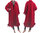 Lagenlook Mantel mit Blättern gekochte Wolle in rot 46-50