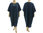 Weites Lagenlook Kleid mit 3 Taschen, Leinen in dunkelblau 48-56