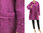 Lagenlook Jacke mit Kapuze und Blumen, gekochte Merino Wolle in lila-pink 46-50