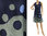 Ärmelloses Sommer Leinen A-Form Kleid, dunkelblau 40-42