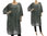 Lässige Tunika / Kleid mit Taschen und Blumen, Leinen-Baumwolle in grau 42-50