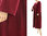 Puristisches langes Herbst Winter Kleid Merinowolle in burgund 46-52
