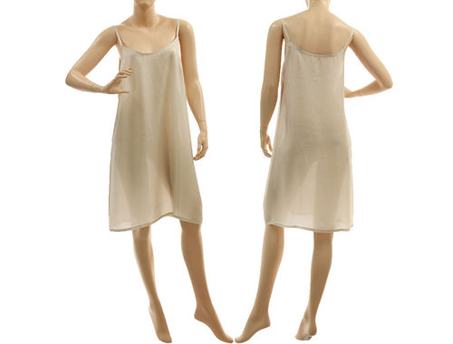 Seidenkleid, Slip Kleid, Spaghetti Träger Kleid, Unterkleid, Seide in grau 40-42